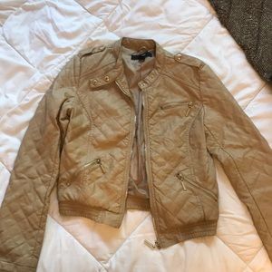 Tan faux leather forever 21 jacket